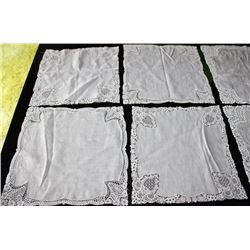 SET OF 14 EMBROIDERED HANKIES- IRISH LINEN