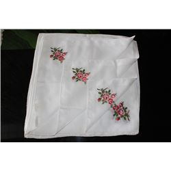 SET OF 10 CROSS STICH ROSE-DOERIG-REINLEINEN
