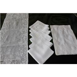 SET OF IRISH CUT LINEN- RUNNER 41" X 16 1/2",