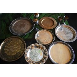 LOT OF 10 SILVERPLATE TRAYS AND GOBLETS WITH