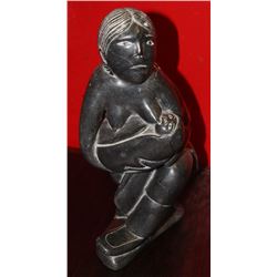 INUIT SOAPSTONE CARVING MOTHER & CHILD