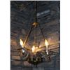 Image 1 : FAUX RAM'S HORN THREE LIGHT HANGING LIGHT FIXTURE