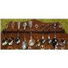 Image 2 : SOUVENIR SPOONS ON WOODEN SHIELD  DISPLAY