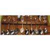 Image 3 : SOUVENIR SPOONS ON WOODEN SHIELD  DISPLAY