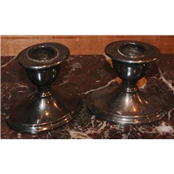 EP LEAD PLATED CANDLE HOLDERS