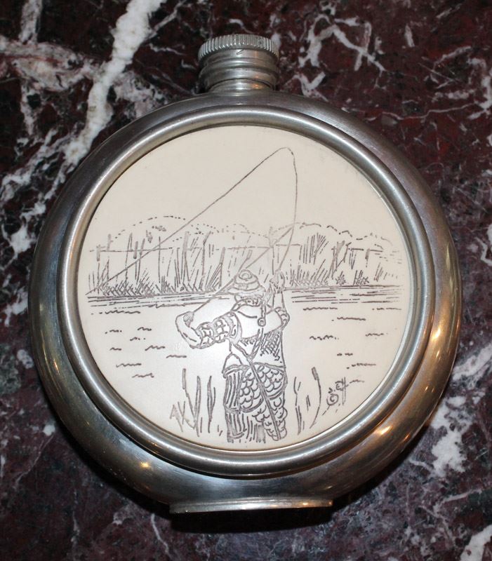 PEWTER FLASK MADE IN ENGLAND BY SHEFFIELD MINT