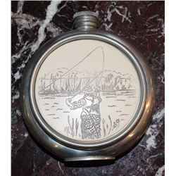 PEWTER FLASK MADE IN ENGLAND BY SHEFFIELD MINT