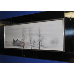 WINTER FARM SCENE OF A BARN