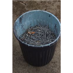 BUCKET OF GALVANIZED NAILS