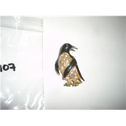 Penguin Rhinestone Pin