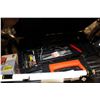 Image 3 : SHELF LOT OF ASSORTED TOOLS; MASTERCRAFT AIR COMPRESSOR, BLACK AND DECKER JIG SAW, HAND TOOLS AND 2