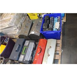 PALLET LOT OF TOOLBOXES FULL OF ASSORTED TOOLS