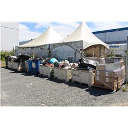 9 PALLETS OF ASSORTED GREEN HOUSE EQUIPMENT *GREY PLASTIC BINS AND METAL CAGE BINS NOT INCLUDED*