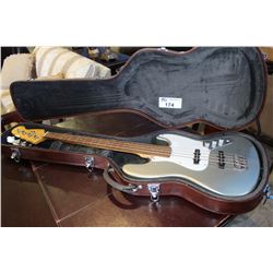 LEVI BASS GUITAR SILVER BODY INCLUDES HARDSHELL CASE