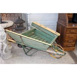 RUSTIC WOODEN WHEEL BARROW