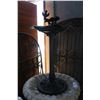 Image 2 : CEMENT BIRD BATH, BLACK PLASTIC BIRD BATH, BLACK BIRDHOUSE AND 2 PLASTER FIGURAL GIRL DECORATIVE