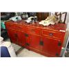 Image 1 : RED PAINTED ORIENTAL STYLE BUFFET CABINET