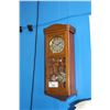 Image 1 : LEADED STAINED GLASS FRONT ANTIQUE WALL CLOCK