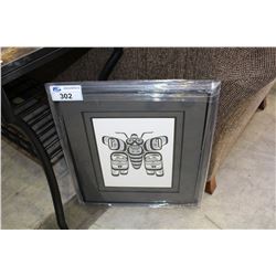 FRAMED LIMITED EDITION SIGNED AND NUMBERED WEST COAST NATIVE PRINT TITLED MOTH