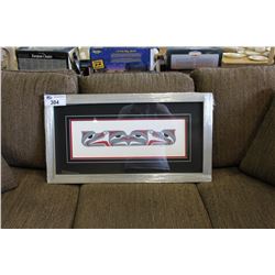 FRAMED LIMITED EDITION SIGNED AND NUMBERED WEST COAST NATIVE PRINT TITLED THUNDERBIRD AND WOLVES