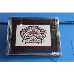 FRAMED LIMITED EDITION SIGNED AND NUMBERED WEST COAST NATIVE PRINT TITLED PREMONITION