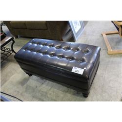 LEATHER FOOTSTOOL OTTOMAN