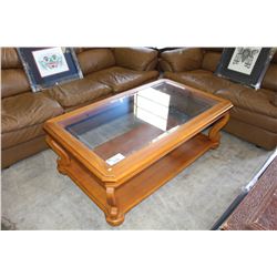 2PC GLASS TOP COFFEE AND END TABLE SET