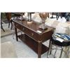 Image 2 : 2PC MAHOGANY FINISH COFFEE TABLE AND SOFA TABLE SET