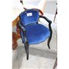 Image 1 : BLUE VELVET UPHOLSTERED SIDE CHAIR