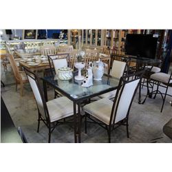 5PC DINETTE SET; GLASSTOP TABLE WITH 4 CHAIRS