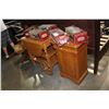 Image 1 : GROUP OF FURNITURE ITEMS; OAK TEA WAGON, OAK OFFICE CHAIR AND SMALL MAPLE CABINET