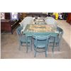 Image 1 : PAINTED DRAW LEAF TABLE WITH 4 CHAIRS