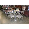 Image 1 : 5PC DINETTE X AND O TABLE SET; GLASS TOP TABLE WITH 4 CHAIRS