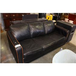 BLACK LEATHER SOFA BED