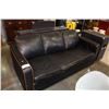Image 1 : BLACK LEATHER SOFA BED