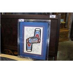 FRAMED LIMITED EDITION SIGNED AND NUMBERED WEST COAST NATIVE PRINT TITLED TWINS