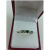 Image 2 : LADIES 10KT YELLOW GOLD AND WHITE GOLD NATURAL EMERALD AND DIAMOND SET DRESS RING WITH 3 EMERALDS,