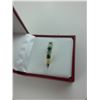 Image 3 : LADIES 10KT YELLOW GOLD AND WHITE GOLD NATURAL EMERALD AND DIAMOND SET DRESS RING WITH 3 EMERALDS,