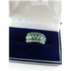 Image 2 : LADIES STERLING SILVER NATURAL EMERALD SET DRESS RING WITH 22 EMERALDS, APPROX 2.80CARAT