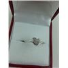 Image 2 : LADIES STERLING SILVER DIAMOND SET HEART DESIGN DRESS RING WITH 21 DIAMONDS, APPROX 0.10CARAT