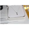 Image 2 : STAMPED 14KT WHITE GOLD DIAMOND PENDANT NECKLACE, DIAMOND 0.15CARAT