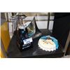 Image 1 : GROUP LOT OF 3 COLLECTABLE ITEMS; BEST USE OF COLOUR PAINT SPRAY POD TROPHY, METAL ART CLOCK AND A