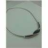 Image 2 : FANCY BLUE AND WHITE DIAMOND QUARTER CARAT TWIST NECKLACE. 25 DIAMONDS. INCLUDES $1100 GEMOLOGIST
