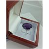 Image 3 : HUGE 16.22CARAT OVAL CUT PURPLE AMETHYST SOLITAIRE RING. VS CLARITY. INCLUDING $800 GEMOLOGIST