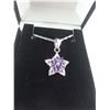 Image 2 : LADIES DIAMOND AND AMETHYST STUDDED NECKLACE. 15 DIAMONDS! STERLING SILVER. INCLUDES  $600