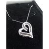 Image 2 : BLACK AND WHITE DIAMOND HEART NECKLACE SET, 53 DIAMONDS IN TOTAL. STERLING SILVER. INCLUDES $725