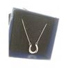 Image 2 : DIAMOND STUDDED HORSE SHOE NECKLACE. STERLING SILVER. 5 DIAMONDS! INCLUDES $225 CERTIFICATE