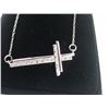 Image 2 : STERLING SILVER AND DIAMOND CROSS NECKLACE. 15 DIAMONDS. BRAND NEW IN BOX