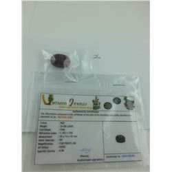 39CARAT OVAL CUT RED RUBY LOOSE GEMSTONE. INCLUDES CERTIFICATE