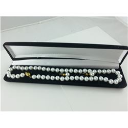 BRAND NEW IN BOX SOUTH SEA SHELL PEARL NECKLACE AND EARRING SET